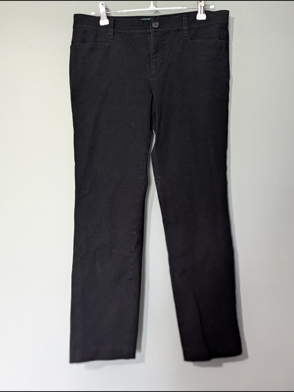 Lauren Ralph Lauren Petite Women's Adelle‎ Black High-Rise Straight Leg Pants
